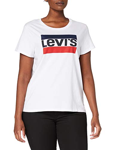 Levi's The Perfect Tee, Camiseta para Mujer, Blanco (White 297), Small