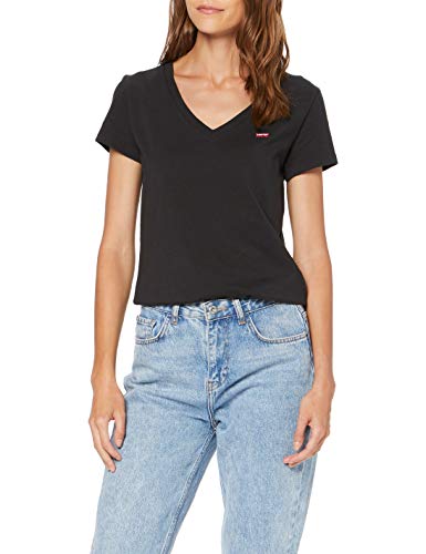 Levi's Vneck Camiseta, Black (Caviar 0003), Small para Mujer