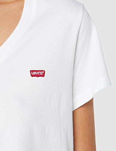 Levi's Vneck Camiseta, White (White + 0002), Small para Mujer