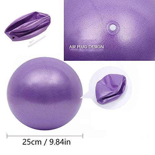 LEZED Mini Bola de Yoga Pilates para Ejercicios de Fitness Balón de tonificación para Fitness, Fitness Pilates Pelota para Entrenamiento y Terapia física (hogar y Gimnasio y Oficina) 25cm 2 Bolas