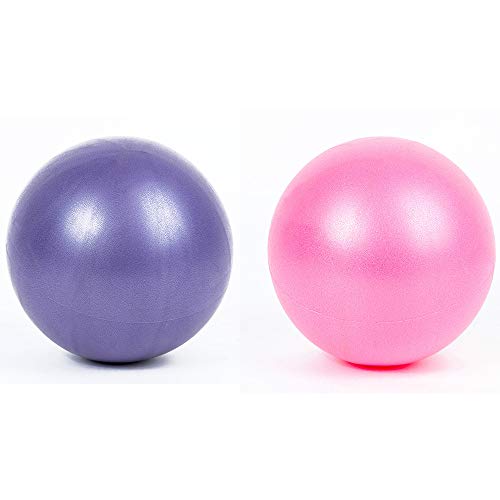 LEZED Mini Bola de Yoga Pilates para Ejercicios de Fitness Balón de tonificación para Fitness, Fitness Pilates Pelota para Entrenamiento y Terapia física (hogar y Gimnasio y Oficina) 25cm 2 Bolas