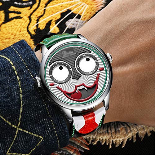 LFANH Hombres Moda Reloj Diversión Simple 30M Relojes Impermeables De Negocios Diseño De Negocios Correa De Cuero Reloj De Pulsera Hombres