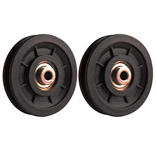 LFJ 90mm Poleas Gimnasio, Polea de Rodamiento Universal, Cable Redondo Polea Rueda para Fitness Equipo, Parte de Puerta de Garaje (2Pcs) LFJ 90mm Poleas Gimnasio, Polea de Rodamiento Universal, Cable Redondo Polea Rueda para Fitness Equipo, Parte de Puerta de Garaje (2Pcs)