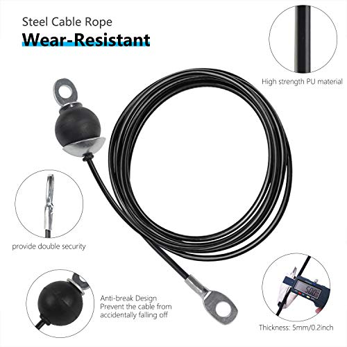 LFJ Cable de Acero para Fitness, Cuerda Gimnasio Alambre Resistente Poleas para Cables Máquina Accesorios Gym en Casa Equipo de Levantamiento de Pesas (2,5m con Bola de Gravedad) LFJ Cable de Acero para Fitness, Cuerda Gimnasio Alambre Resistente Poleas para Cables Máquina Accesorios Gym en Casa Equipo de Levantamiento de Pesas (2,5m con Bola de Gravedad)