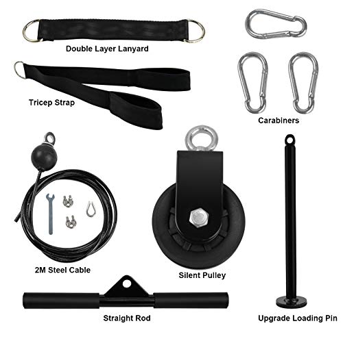 LFJ Poleas Gimnasio para Casa, Maquinas de Musculacion Accesorio de Entrenamiento para Antebrazo Entrenador de Resistencia de Rodillos