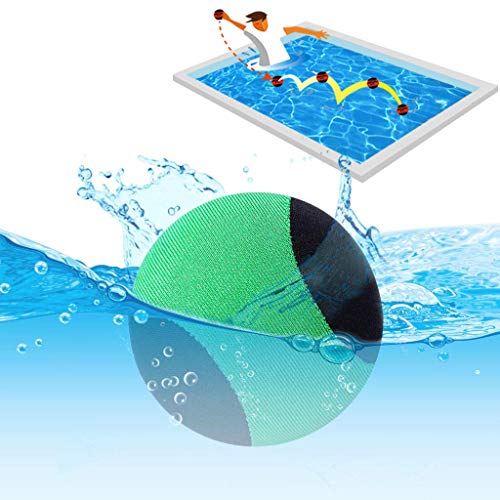 LHKJ Pelota de Playa Que Rebota en el Agua, Diversión Bola en la Piscina Saltos en el Agua para Familia y Amigos - 2.17 Inch (Negro + Verde)