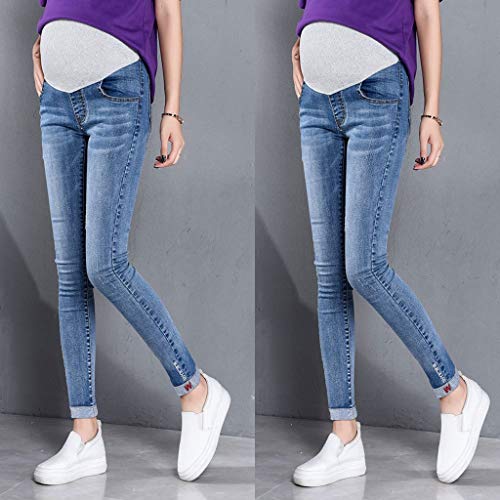 LHWY Premamá Invierno Leggins Abrigos Embarazo Maternidad Pantalones Pitillo Jeans sobre Los Pantalones EláSticos (M, Azul Claro) LHWY Premamá Invierno Leggins Abrigos Embarazo Maternidad Pantalones Pitillo Jeans sobre Los Pantalones EláSticos (M, Azul Claro)