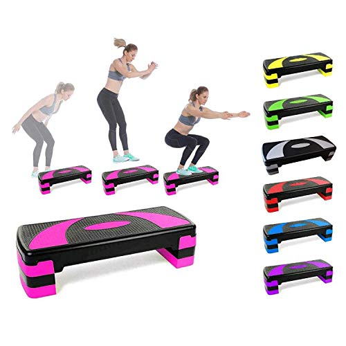 LHY Kitchen Pasos aeróbicos de Fitness Steppers de Altura Ajustable Cardio Ejercicio Steppers para Gimnasio en casa Rutinas de Entrenamiento Entrenamiento,Rosado