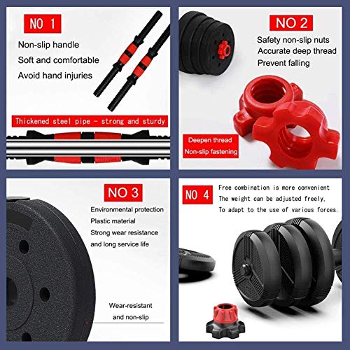 LI MING SHOP Mancuernas Ajustables para Hombres Y Mujeres Disponibles para El Hogar Fitness Barbell Set Desmontable 10/15/20/30 / 40KG(Size:30kg)