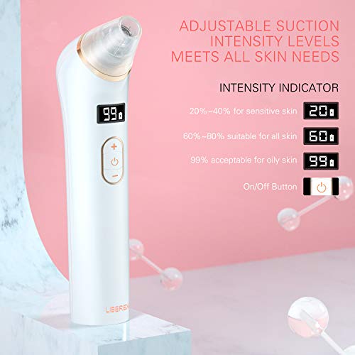 Liberex Limpiador de poros, 4 cabezas de succión con 5 niveles de intensidad, limpiador facial de poros, 2 lámparas de reparación de piel, recargable por USB Liberex Limpiador de poros, 4 cabezas de succión con 5 niveles de intensidad, limpiador facial de poros, 2 lámparas de reparación de piel, recargable por USB