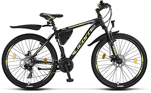 Licorne Bike Bicicleta de montaña prémium para niños, niñas, hombres y mujeres, cambio Shimano de 21 velocidades, para hombre, Effect, Niñas, negro/lima (2 frenos de disco)., 66,04 cm Licorne Bike Bicicleta de montaña prémium para niños, niñas, hombres y mujeres, cambio Shimano de 21 velocidades, para hombre, Effect, Niñas, negro/lima (2 frenos de disco)., 66,04 cm
