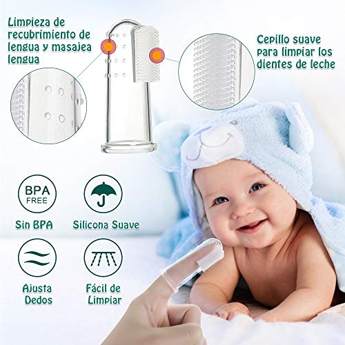 Lictin Set para el Cuidado del Bebé-10 Piezas Kit de Aseo Conveniente para Bebé con Termómetro electronico,Peine, Cepillo de Dientes de Dedo, Limpiador de nariz para Viaje y el Uso diario(Verde)