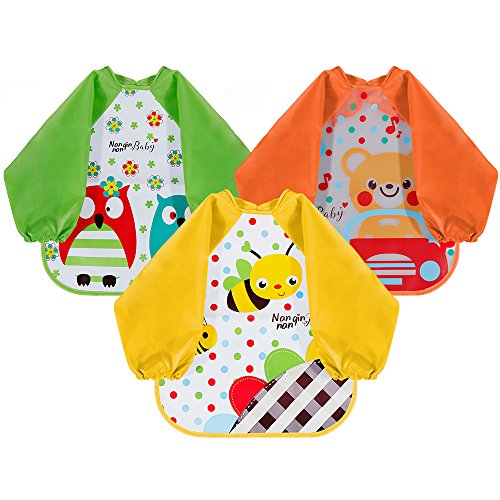 Lictin Unisex 3 Pcs babero con mangas EVA Impermeable babero de manga larga Lictin Unisex 3 Pcs babero con mangas EVA Impermeable babero de manga larga