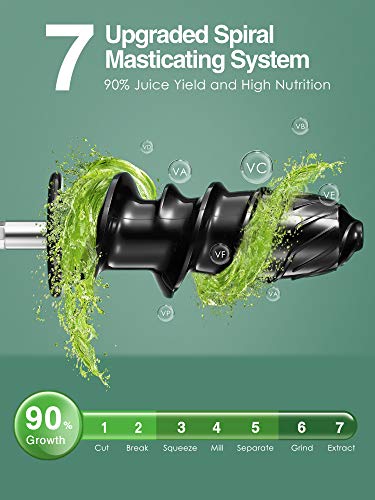 Licuadora Prensado en Frio, Aicok Licuadora Frutas Verduras, Extractor de zumos con Función inversa, Motor Silencioso, Limpieza Fácil con Cepillo, Alto en Nutrientes para Zumo de Frutas y Verduras Licuadora Prensado en Frio, Aicok Licuadora Frutas Verduras, Extractor de zumos con Función inversa, Motor Silencioso, Limpieza Fácil con Cepillo, Alto en Nutrientes para Zumo de Frutas y Verduras