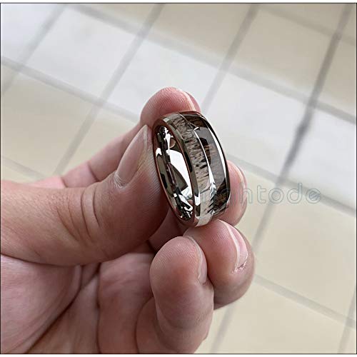 LIDAYE Anillos de carburo de tungsteno de 8 mm, joyería de Caza de Vikingos, Hombres, Mujeres, Koa, Cebra, asta de Madera, Flechas, Incrustaciones, Bandas de Domo, Ajuste cómodo Pulido 10 LIDAYE Anillos de carburo de tungsteno de 8 mm, joyería de Caza de Vikingos, Hombres, Mujeres, Koa, Cebra, asta de Madera, Flechas, Incrustaciones, Bandas de Domo, Ajuste cómodo Pulido 10