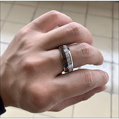 LIDAYE Anillos de carburo de tungsteno de 8 mm, joyería de Caza de Vikingos, Hombres, Mujeres, Koa, Cebra, asta de Madera, Flechas, Incrustaciones, Bandas de Domo, Ajuste cómodo Pulido 10 LIDAYE Anillos de carburo de tungsteno de 8 mm, joyería de Caza de Vikingos, Hombres, Mujeres, Koa, Cebra, asta de Madera, Flechas, Incrustaciones, Bandas de Domo, Ajuste cómodo Pulido 10