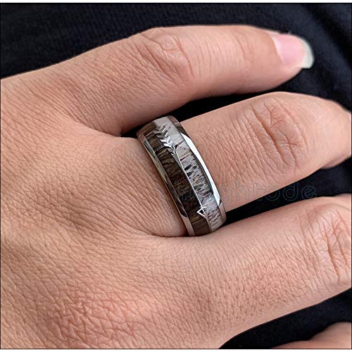 LIDAYE Anillos de carburo de tungsteno de 8 mm, joyería de Caza de Vikingos, Hombres, Mujeres, Koa, Cebra, asta de Madera, Flechas, Incrustaciones, Bandas de Domo, Ajuste cómodo Pulido 10 LIDAYE Anillos de carburo de tungsteno de 8 mm, joyería de Caza de Vikingos, Hombres, Mujeres, Koa, Cebra, asta de Madera, Flechas, Incrustaciones, Bandas de Domo, Ajuste cómodo Pulido 10