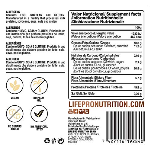 Life Pro Fit Food Protein Crunch 500g. Cereales Proteicos. Bolitas de Proteína Varios sabores. Bajo en Hidratos. Cuida tu alimentación. Hecho en España. (DARK CHOCOLATE & WHITE CHOCOLATE) Life Pro Fit Food Protein Crunch 500g. Cereales Proteicos. Bolitas de Proteína Varios sabores. Bajo en Hidratos. Cuida tu alimentación. Hecho en España. (DARK CHOCOLATE & WHITE CHOCOLATE)