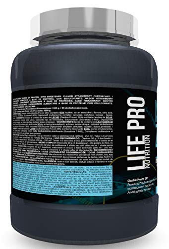 Life Pro Isolate Zero 1Kg | Suplemento Deportivo de Proteína de Suero Aislada, Suplemento Proteísnas para Mejora y Crecimiento del Sistema Muscular, Aumenta Resistencia, Sabor Strawberry Cheesecake