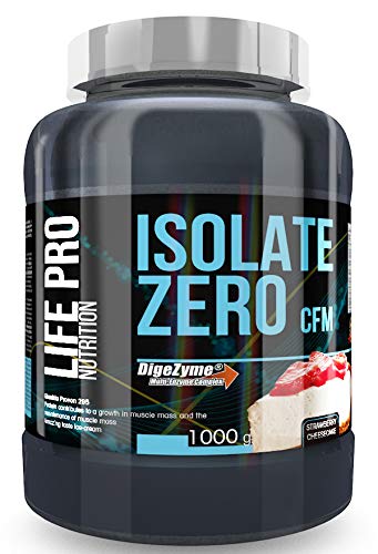 Life Pro Isolate Zero 1Kg | Suplemento Deportivo de Proteína de Suero Aislada, Suplemento Proteísnas para Mejora y Crecimiento del Sistema Muscular, Aumenta Resistencia, Sabor Strawberry Cheesecake