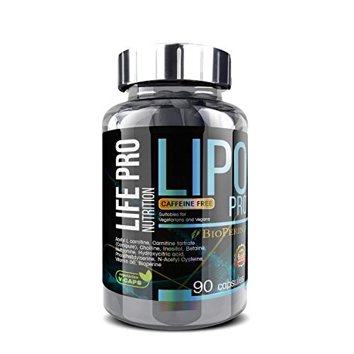 Life Pro Lipopro Suplemento Quemagrasas 90 Cápsulas | Pastillas Quemagrasas Efectivas con L-carnitina y N-acetil Cisteína, Lipotrópico Efectivo, Acelera el Metabolismo