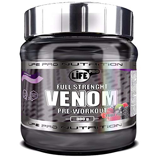 Life Pro New Venom Full Strenght Pre-Workout – Pre entreno para ayudar a aumentar la masa mucular – Pre Workout para un mejor desempeño físico y recuperación muscular – 300 gr – Sabor Fruit Punch Life Pro New Venom Full Strenght Pre-Workout – Pre entreno para ayudar a aumentar la masa mucular – Pre Workout para un mejor desempeño físico y recuperación muscular – 300 gr – Sabor Fruit Punch
