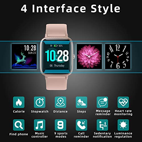 LIFEBEE Smartwatch, Reloj Inteligente Impermeable IP68 para Hombre Mujer niños, Pulsera de Actividad Inteligente con Monitor de Sueño Contador de Caloría Pulsómetros Podómetro para Android iOS