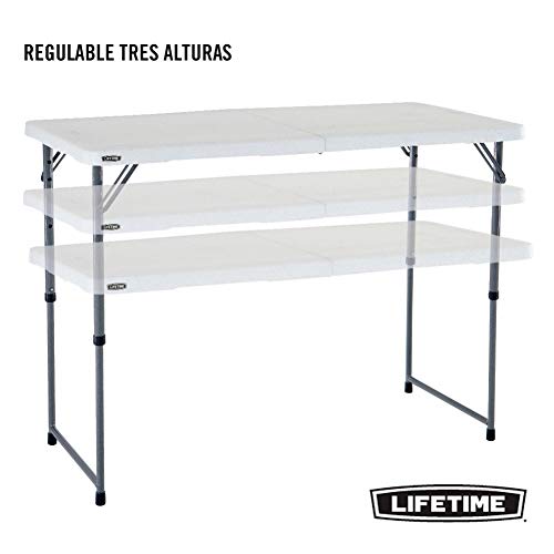 LIFETIME 4428 - Mesa plegable multiusos ultrarresistente, UV100, 122x61x56 - 91,5 cm