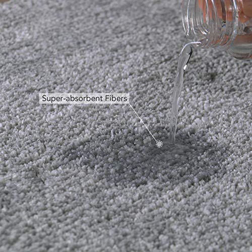 Lifewit Alfombrilla de Interior Alfombrillas de Perfil bajo de Agua súper Absorbente Alfombra de Entrada de Goma Antideslizante Lavable a máquina para alfombras Interiores, Gris, 90 x 60 cm