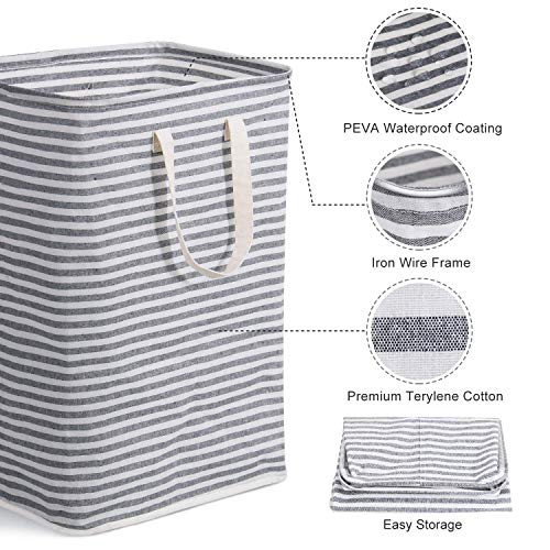 Lifewit Cesto para Ropa Sucia 72L con Capacidad Extra Grande Revestimiento de impermeabilización de algodón y PEVA de terileno Canasta de Lavandería Lifewit Cesto para Ropa Sucia 72L con Capacidad Extra Grande Revestimiento de impermeabilización de algodón y PEVA de terileno Canasta de Lavandería