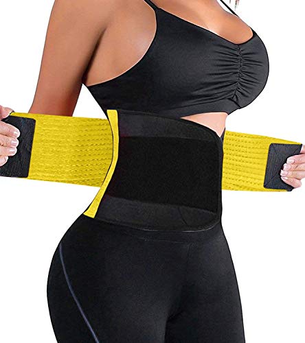 LiGG LiGG Faja Reductora Adelgazante de Neopreno Faja Abdomen Adelgazar Respirable Faja Adelgazante Quema Grasa Faja Lumbar Abdominal para Sudar y Adelgazar Mujer y Hombre,Amarillo,S