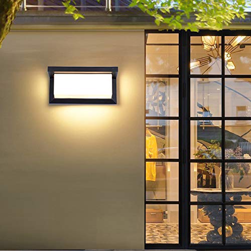Lightess Apliques de Pared Exterior LED 12W Lámpara de Pared Impermeable IP65 Luz de Aluminio Iluminación para Balcón, Jardín, Porche, Camino, Patio, Negro (blanco cálido) Lightess Apliques de Pared Exterior LED 12W Lámpara de Pared Impermeable IP65 Luz de Aluminio Iluminación para Balcón, Jardín, Porche, Camino, Patio, Negro (blanco cálido)