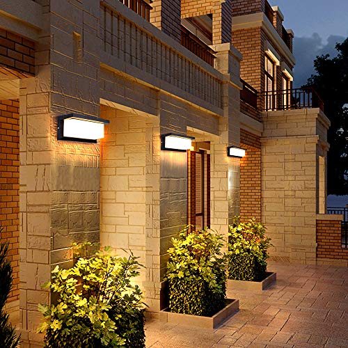 Lightess Apliques de Pared Exterior LED 12W Lámpara de Pared Impermeable IP65 Luz de Aluminio Iluminación para Balcón, Jardín, Porche, Camino, Patio, Negro (blanco cálido) Lightess Apliques de Pared Exterior LED 12W Lámpara de Pared Impermeable IP65 Luz de Aluminio Iluminación para Balcón, Jardín, Porche, Camino, Patio, Negro (blanco cálido)