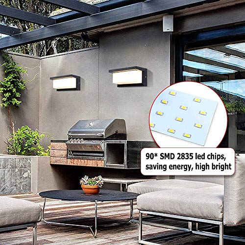 Lightess Apliques de Pared Exterior LED 12W Lámpara de Pared Impermeable IP65 Luz de Aluminio Iluminación para Balcón, Jardín, Porche, Camino, Patio, Negro (blanco cálido) Lightess Apliques de Pared Exterior LED 12W Lámpara de Pared Impermeable IP65 Luz de Aluminio Iluminación para Balcón, Jardín, Porche, Camino, Patio, Negro (blanco cálido)