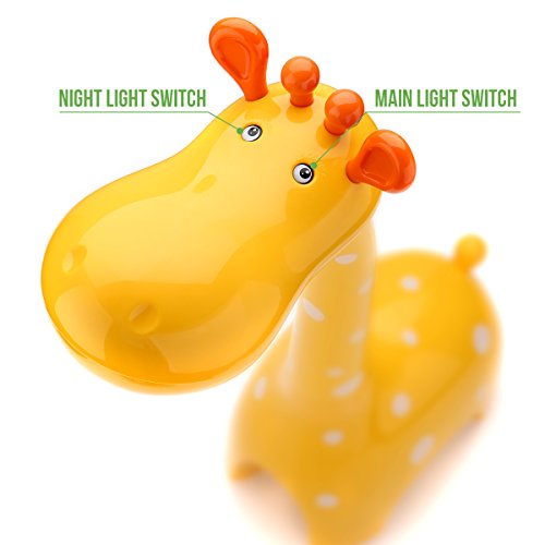 Lighting EVER LE Lámpara de Mesa, Luz Infantil LED de Escritorio para niños, 3 temperaturas Modo Regulable, con luz Nocturna, Jirafa