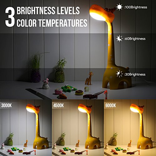 Lighting EVER LE Lámpara de Mesa, Luz Infantil LED de Escritorio para niños, 3 temperaturas Modo Regulable, con luz Nocturna, Jirafa Lighting EVER LE Lámpara de Mesa, Luz Infantil LED de Escritorio para niños, 3 temperaturas Modo Regulable, con luz Nocturna, Jirafa