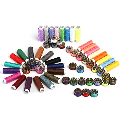 LIHAO 32 Hilos de Coser de Poliéster con 32 Bobinas Metal para Máquina de Coser LIHAO 32 Hilos de Coser de Poliéster con 32 Bobinas Metal para Máquina de Coser