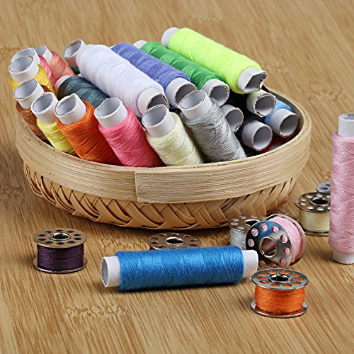 LIHAO 32 Hilos de Coser de Poliéster con 32 Bobinas Metal para Máquina de Coser LIHAO 32 Hilos de Coser de Poliéster con 32 Bobinas Metal para Máquina de Coser