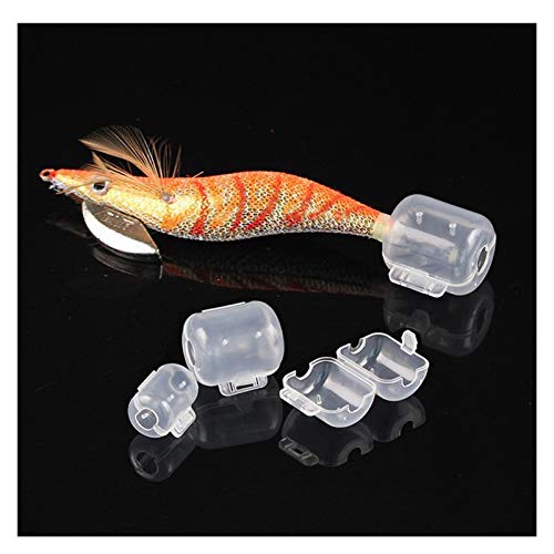 LiHaQin 30 unids Octopus Squid Fishing Lures Jig Hook Protector Cubierta de gambas Camarones de langostinos Pesca de señuelo Cait Caseras de Seguridad Accesorios de Pesca Herramientas LiHaQin