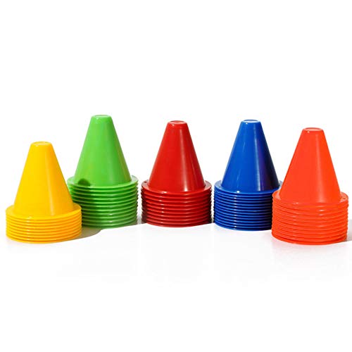 Limeo Cono de Marcador Conos Conos Conos de Slalom Conos Deportivos Patinaje Deportivo Entrenamiento del Sombrero Gorra de Futbol Entrenamiento Deportivo Plástico Tráfico Cono Slalom (20 en Total)