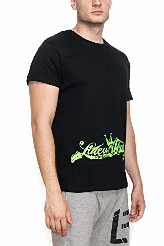 Línea Recta Camiseta Manga Corta Alien (Alien Verde Fluor, M)