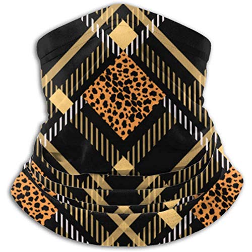 Linger In Calentador de Cuello Scottish Tartan Grunge Leopard Scarf, Neck Gaiter, Neck Cap Half Mask Balaclava Headwear