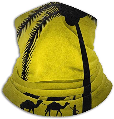 Linger In Camel Caravan Under Palm Neck Warmer Neck Gaiter Bandana Sport Bufanda