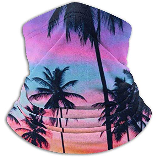 Linger In Tropical Palm Tree Wallpaper Seamless Neck Polaina Bufanda Bandana Mascarilla Unisex