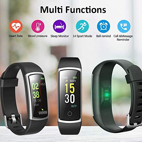 Lintelek Pulsera Actividad, Reloj Inteligente con Medidor de Ritmo Cardíaco Presión Arterial, Reloj Deportivo Compatible a Android y iOS para Hombre Mujer Niño