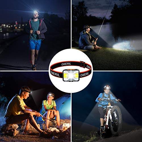 Linterna Frontal LED USB Recargable (2 Piezas), OMERIL Linterna Cabeza Super Brillante, 5 Modos de Luz (Blanco y Rojo), IPX5 Impermeable Frontal LED para Correr, Acampar, Pescar, Ciclismo, Camping Linterna Frontal LED USB Recargable (2 Piezas), OMERIL Linterna Cabeza Super Brillante, 5 Modos de Luz (Blanco y Rojo), IPX5 Impermeable Frontal LED para Correr, Acampar, Pescar, Ciclismo, Camping