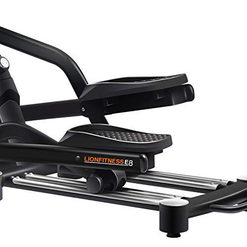 LIONFITNESS Bicicleta elíptica E8, calidad de estudio, ajuste de longitud de paso en 5 posiciones (E8)