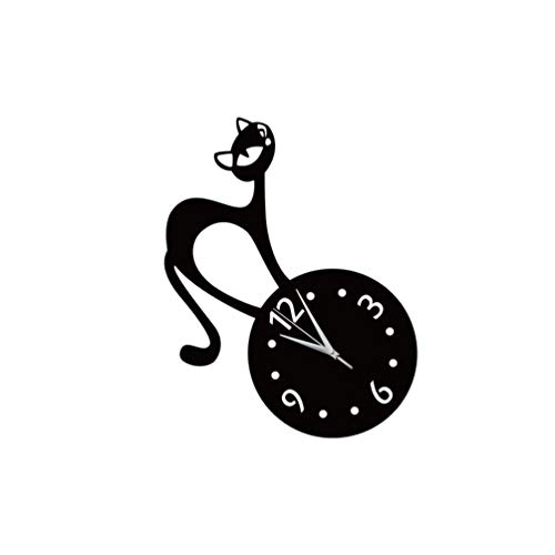 LIOOBO 1 Unid Superficie de Espejo Reloj de Pared de Gato Reloj de Pared de Dibujos Animados Reloj Redondo Reloj de Pared para Cafe Bar Mall Decoración del Hogar - Negro sin Batería LIOOBO 1 Unid Superficie de Espejo Reloj de Pared de Gato Reloj de Pared de Dibujos Animados Reloj Redondo Reloj de Pared para Cafe Bar Mall Decoración del Hogar - Negro sin Batería