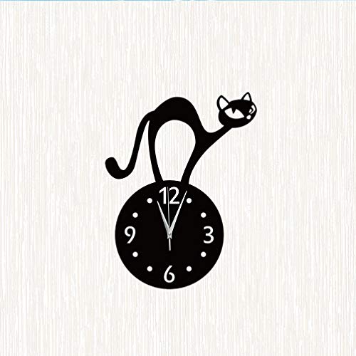 LIOOBO 1 Unid Superficie de Espejo Reloj de Pared de Gato Reloj de Pared de Dibujos Animados Reloj Redondo Reloj de Pared para Cafe Bar Mall Decoración del Hogar - Negro sin Batería LIOOBO 1 Unid Superficie de Espejo Reloj de Pared de Gato Reloj de Pared de Dibujos Animados Reloj Redondo Reloj de Pared para Cafe Bar Mall Decoración del Hogar - Negro sin Batería