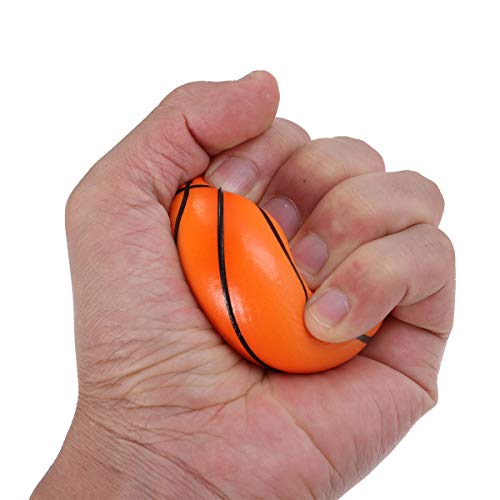 LIOOBO 12pcs Mini Pelotas Deportivas Exprimir espumas de Baloncesto Pelotas de estrés Juguetes a Favor de los niños Favor de Fiesta Alivio de estrés relajación (Naranja)